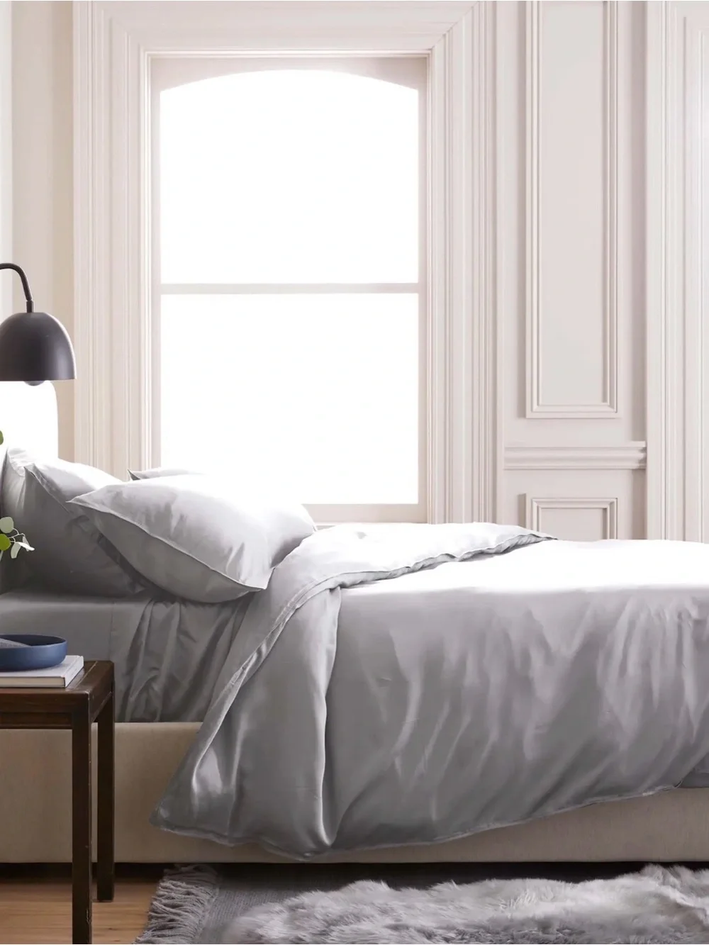 Quince Bamboo King Size Duvet Cover - Light  Grey